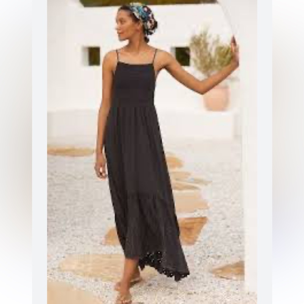 J. Crew Eyelet Lace Navy Midi Dress xxs